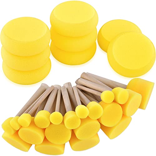 Hapeper 28 Pieces Round Sponge Brush, Artist Painting Foam Sponge For Watercolor, Crafts, Face Painting #TOP24