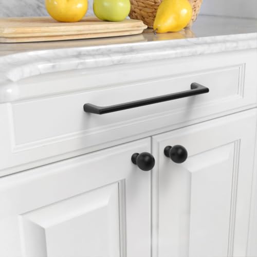 Image of Asidrama 6 Pack 6.3 Inch(160mm) Matte Black Cabinet Pulls Cabinet Handles Cupboard Handles Kitchen Cabinet Hardware for Cupboard Drawer Pulls