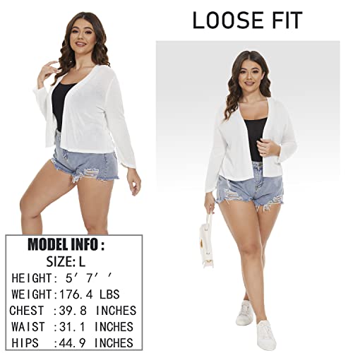 Satuun Women's 3/4 Sleeve Shrugs Lightweight Open Front Cropped Cardigan For Women #TOP3