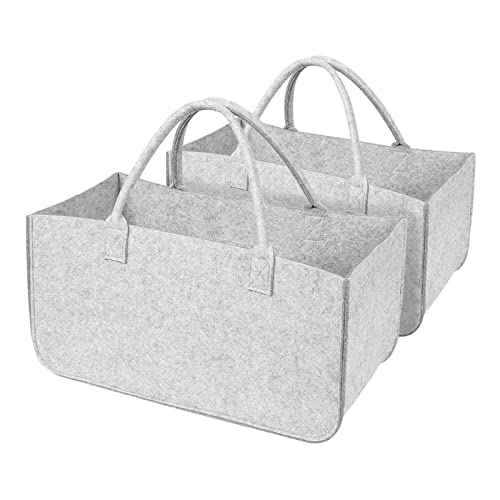 Feuerholz Tasche Filz Tasche Filz Tasche Faltbare Shopper Feuerholz Einkaufstasche Spielzeug Tasche Bis 30 Kg 50 X 25 X 25 cm Dunkelgrau Cover