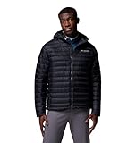 Columbia Mens Corelite Down Hooded Jacket, Black, Large