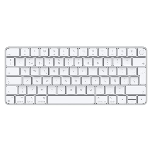 Image of Apple Magic Keyboard with Touch ID (for Mac Computers with Apple Silicon) - Spanish, Includes USB-C to Lighting Cable, White (Renewed)