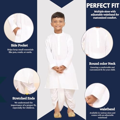 Image of BABA AND BABY Boy's Cotton Kurta Pyjama Set