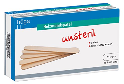 Madera Bajalenguas, 150 mm de largo, unsteril, 100 unidades por paquete, pack de 3