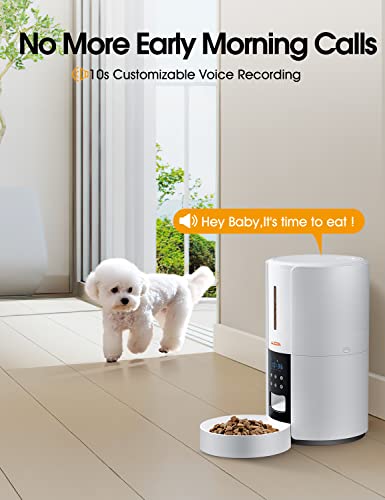 Wopet Automatic Cat Feeders, 5L Timed Cat Feeder 6 Meals Daily With Portion Control, Automatic Pet Feeders With Timer For Small Medium Dog & Cat, Auto Dry Cat Food Dispenser With Dual Power Supply #TOP2