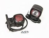 2 x LED Umrissleuchte Begrenzungsleuchte kleine Positionsleuchte 12-24V, 2 Farben: weiß, rot, für LKW PKW Anhänger, Trailer, Wohnwagen usw.