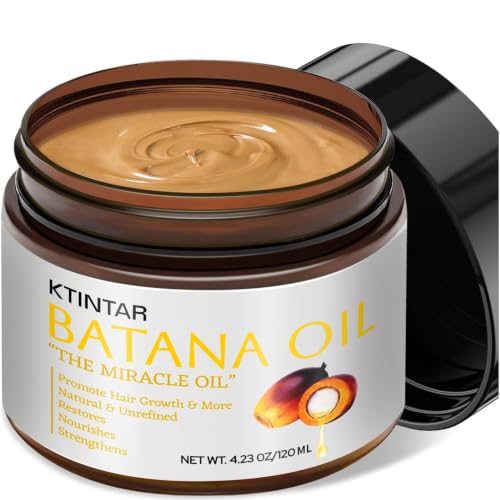 Image of 100% Natural Raw Batana Oil for Hair Growth, Unrefined & Organic Dr Sebi Hair Growth Oil From Honduras, Prevents Hair Loss, Eliminates Split Ends, Enhances Thickness 4.23 Fl Oz