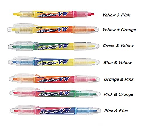 Pilot Spotliter Vw Dual Tip Highlighter Pens 14 Colors 7 Packs With Kanji Love Sticker #TOP1