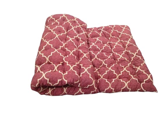JY Mhroon Printed Single Bed Cotton Filled Mattress Gadda Soft & Reversible (3D Mhroon Squire, 3 x 6 ft or 72 x 36 Inch)-image-32