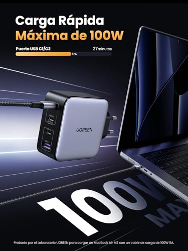 Miniatura 3 de UGREEN Nexode 100W Cargador USB C Carga Rápida con 4 Puertos