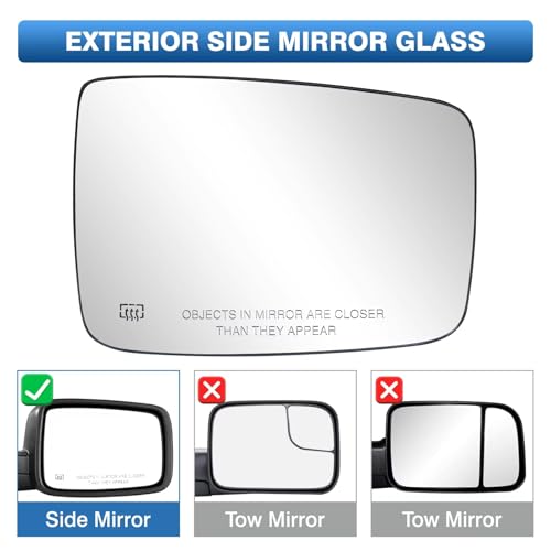 Verre de rétroviseur chauffant Dodge Ram 1500 angle réglable dégivrage optimal - 3