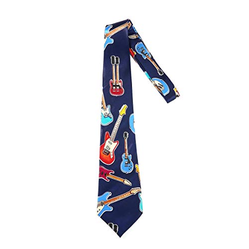 JohnJohnsen Hombres Corbata de Seda Accesorios para Instrumentos Musicales Regalo Musical Patrón de Guitarra Corbata Corbata de música Inglesa Corbatas