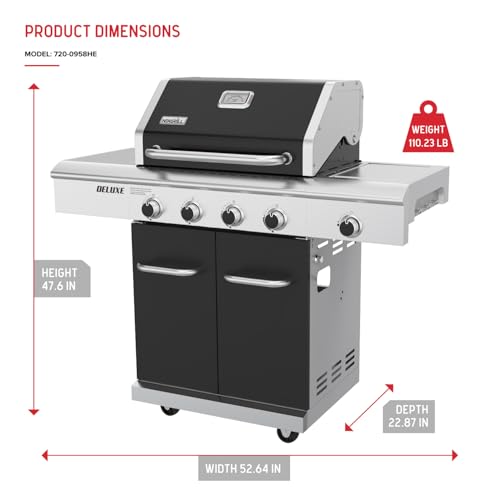Image of Nexgrill 4-Burner Natural Gas Grill with Side Burner and Griddle Insert, 627 SQ In Total Cooking Space, 59,000 BTUs Output, BBQ Grill Perfect for Outdoor Gatherings - 730-0958HE