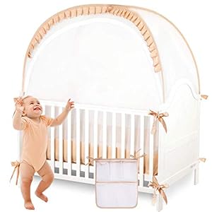 ZXPLO Baby Safety Crib Tent Infant Pop up Mosquito Net Nursery Bed Canopy Netting Cover – Keep Baby from Climbing Out…