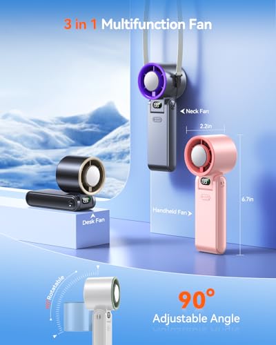 Image of Portable Handheld Fan with Ice Cooler, 199 Speed Personal Fan,5500mAh Rechargeable,20H Cooling Time,20000 RPM Powerful Motor, Summer Essential for Travel /Outdoor /Office, White
