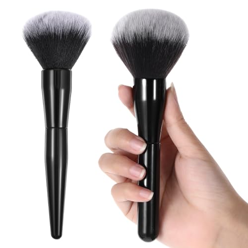 WJIAAA Großer Puderpinsel 2 Stück Grundierungspinsel Professioneller Make-up-Pinsel Powder Brush Puder Schminkpinsel Rougepinsel Konturpinsel Kosmetikpinsel Set für Bronzer Blush Rouge Verblenden
