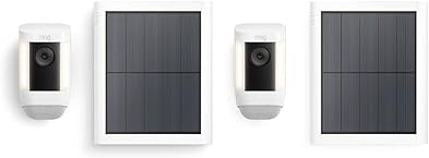 Ring C ámara Pro con luces solar (Spotlight Cam Pro Solar)|Vídeo 2K con Ring Vision, detección de movimiento 3D, luces LED |Con 30 días de prueba gratuita de Ring Home | 2 Cámaras