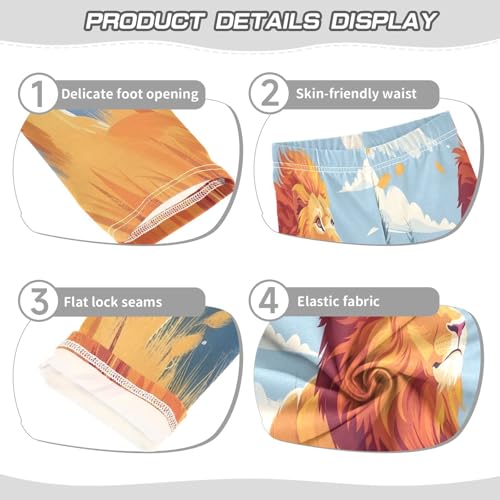 Bolaz Toddler Girls Leggings Printed Yoga Pants Leggings Running Lion Cartoon Style for Kids3