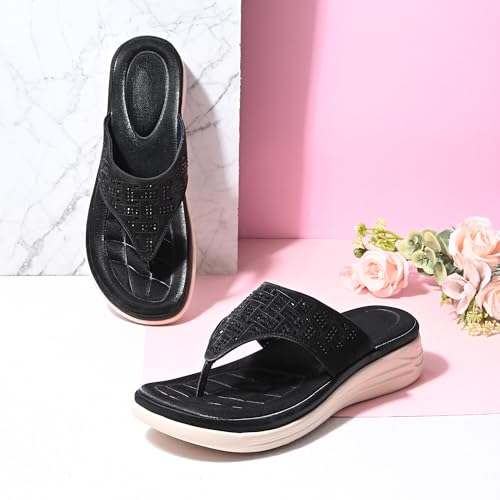 Image of Centrino Women's Sandals | Stylish Slip-On Sandals|Elegant & Trendy Design | Slippers /Flip-Flops|Fashionable Casual & Stylish|Lightweight & Breathable|Outdoor Casual Chappals for Ladies & Girls(9320)