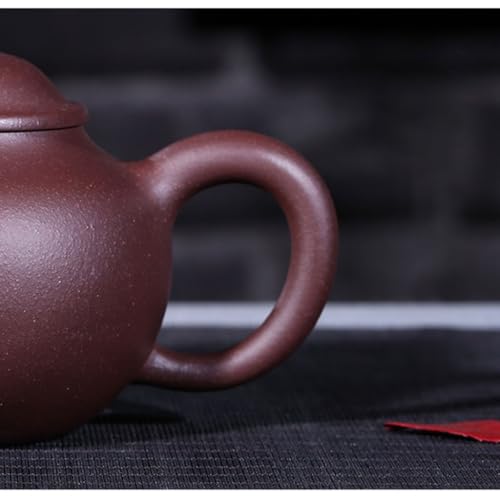 Tetera artesanal de arcilla púrpura con infusor miniatura 5