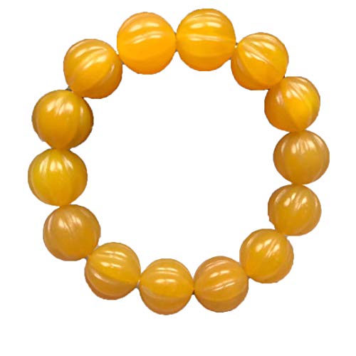 Bracelet en agate jaune naturelle du Tibet pour calmer l'anxiété grâce aux pierres