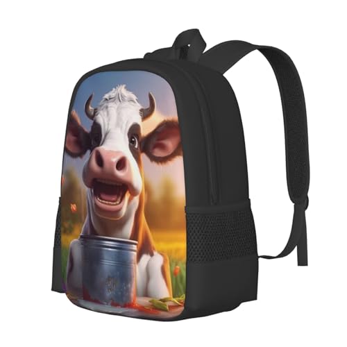 Commuter Unisex Happy Cow Meadow Table Backpack Spacious Compartments for Work Essentials Casual Outings & Trips 17 Inch2