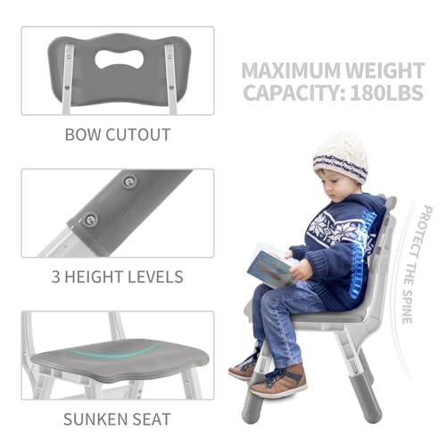 image for CuFun Kids Table and 2 Chairs Set, Height Adjustable Toddler Table and