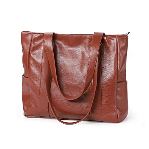 Sac à main en cuir souple pour femme, marron Cover