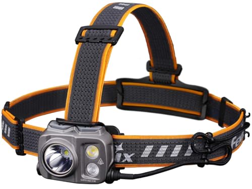 Fenix HP25R v2.0 Headlamp, 1600 Lumen Spotlight, 400 lumens Floodlight and Red Light, USB-C Rechargeable with LumenTac Organizer