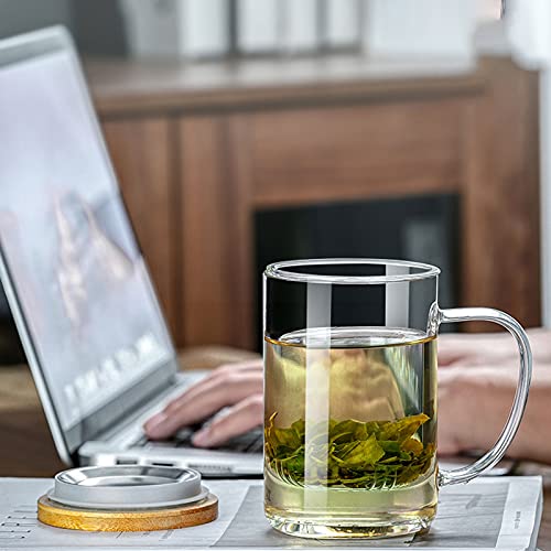 Set de 2 vasos de vidrio con tapa 14.5 oz miniatura 7
