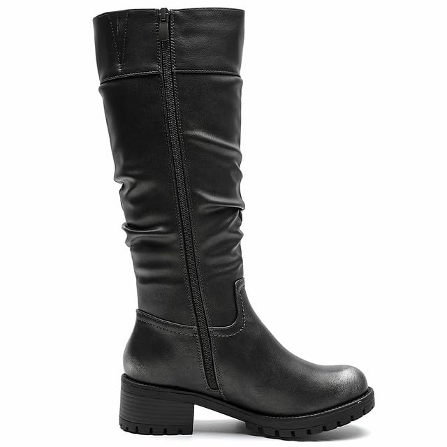 Image of GLOBALWIN Women's Chunky Low Heels Boots Knee High Boots For Women