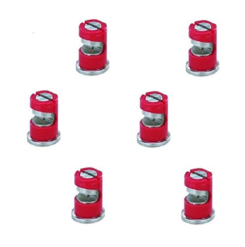 Pack of 6 - TeeJet FloodJet Red SS Wide Angle Flat Spray Tips 0.4 GPM 40 PSI Farmer Bob's Parts TK-VS2