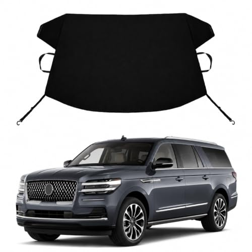 Image of Navigator Custom Windshield Cover for Ice and Snow Lin-coln Navigator Heavy Duty 600D Oxford Fabric Windshield Protector Fit Waterproof Frost Snow Cover Winter Car Accessories