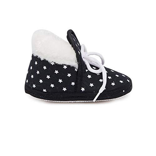 CHIU Present Super Fancy & Attractive Booties For Your Little Princess & Prince(Black, 0-6 Months)