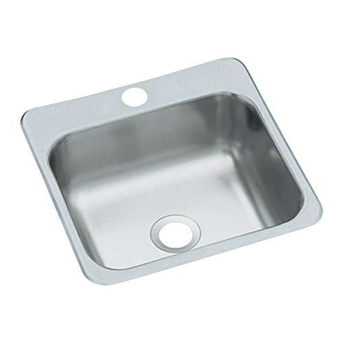 STERLING B153-1 Secondary Sink 15-Inch by 15-Inch Top-mount Single Bowl Bar Sink, Stainless Steel - //medicalbooks.filipinodoctors.org