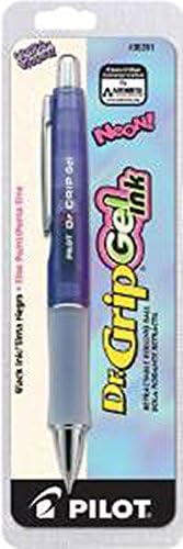 4 PACK Pilot Dr. Grip Gel Ink Rolling Ball Pen Violet Barrel, Black Ink (36261) New