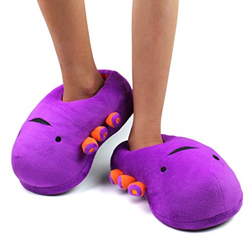 I Heart Guts Kidney Slippers - Plush Cozy and Comfy Purple and Orange No-Skid - Women’s Size 5-8/Kids Shoe 3-6 Plush Slippers, ONE SIZE ONLY, Surgery Dialysis Transplant Kidneys Donor Gift4