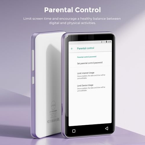 Image of innioasis G1 Kids MP3 Player with Bluetooth, WiFi, 16GB Android MP4 Player, 4-Inch Full Touch Screen, Supports Spotify, Pandora, Tidal, Deezer, Amazon Music (Purple)