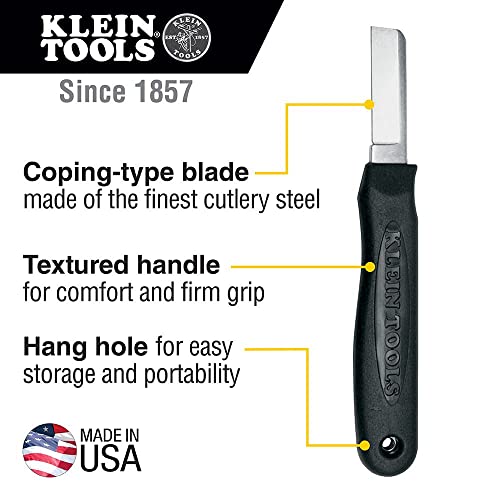 Klein Tools 44200 Cable Splicers Knife, Heavy-Duty Handle, Cutlery Steel Blade #TOP1