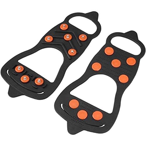 Crampones 1Pair 8 Studs Anti-Skid Shoe Snow Shoe Spiked Subling Srought Grips Cleat Crampones Escalada Camping Anti Deslizamiento Zapatos Cubierta Cubierta S-XL Snow Grips Cover