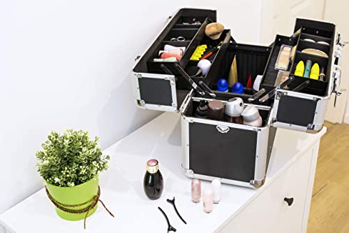 Meister Mehrzweckkoffer 450 x 320 x 225 mm - Extra viel Stauraum - Einteilbare Kleinteilfächer & Stehfach - Abschließbar - Inklusive 2 Schlüssel & Tragegurt / Kosmetikkoffer / 9095050, Beige