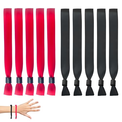 Qixuer 100 pièces Bracelets en Tissu, Bracelets d'identification, Bracelets de Fête, Bracelet d'entrée tissu pour Événement/Festival/Concert (50 Noirs +...