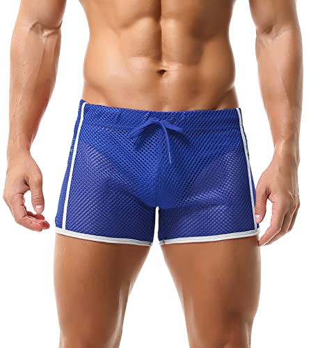 Calzoncillos bóxer de malla AIEOE con diseño hueco transpirable para hombre