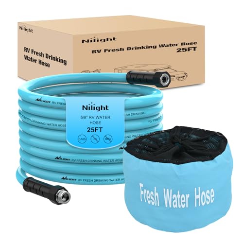 Image of Nilight RV Water Hose 25FT Garden Drinking Hoses with Storage Bag