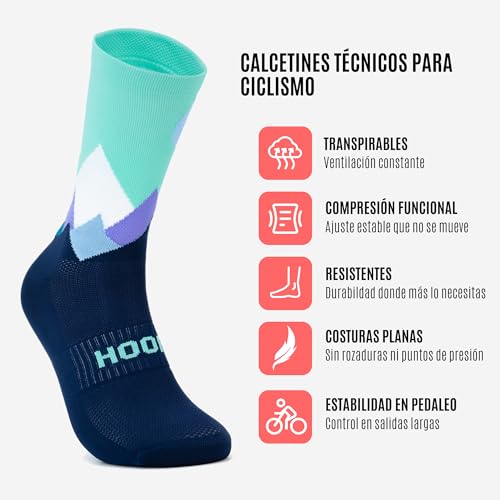 HOOF - Calcetines de Deporte para Ciclismo Ultraligeros - Transpirables y Cómodos - Material Técnico Vaporfeel - Calcetines Antiampollas Unisex - Landscapes Northern Lights - Talla 40-43 - imagen 4