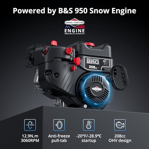 image for PowerSmart 24-Inch Self-Propelled Gas Snow Blower, Powered by B&S 208c