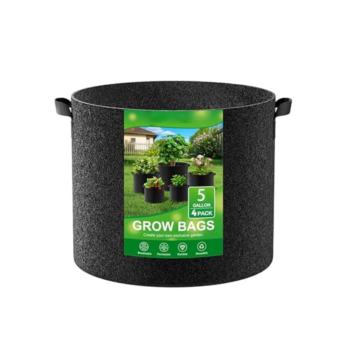 Qaonsciug 4er Premium Stoff Pflanzbeutel 5 Gallon