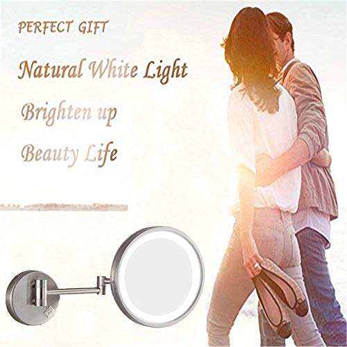 Miroir extensible éclairé par LED Nero de forme ronde pliante 3X - 5