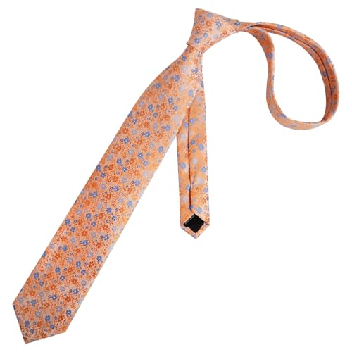 Image of Alizeal Mens 3.15inches Exquisite Floral Tie with Small Flower Printed Pocket Square