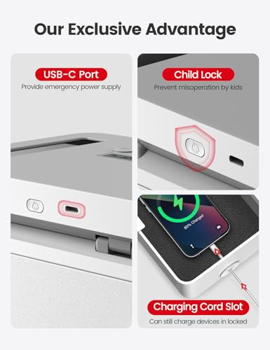 Vaydeer Metal Time Lock Box, Phone Locked Box With Timer, Locking Safe Storage thumb #3